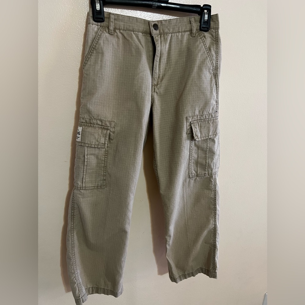 Kids Polo Ralph Lauren Pants Brown Cotton Drawstring Button Fly Size S(8)